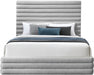 Maxwell Linen Textured Fabric King Bed (3 Boxes) Grey - MaxwellGrey-K