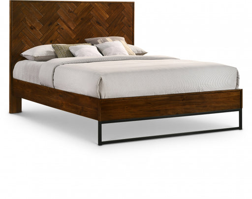 Reed Wood King Bed (3 Boxes) in Brown - Reed-K