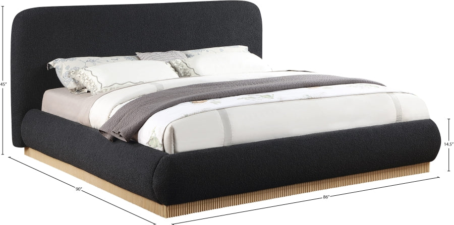 Rigby Boucle Fabric King Bed Black - B1275Black-K