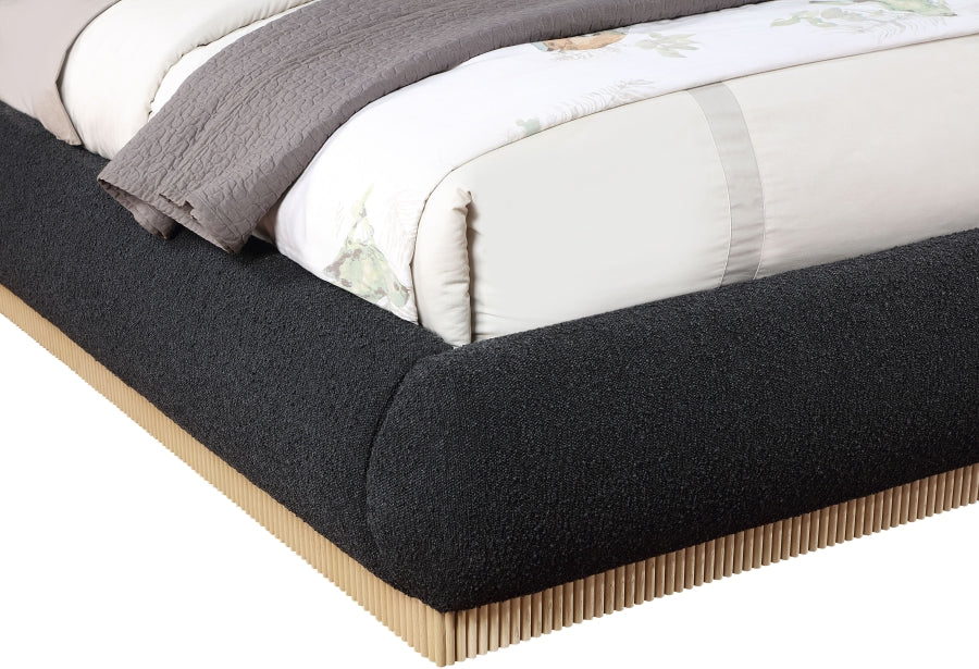 Rigby Boucle Fabric Queen Bed Black - B1275Black-Q