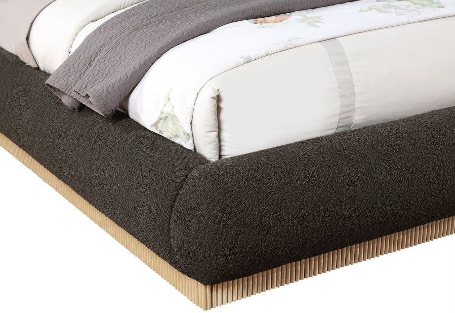 Rigby Boucle Fabric Queen Bed Brown - B1275Brown-Q