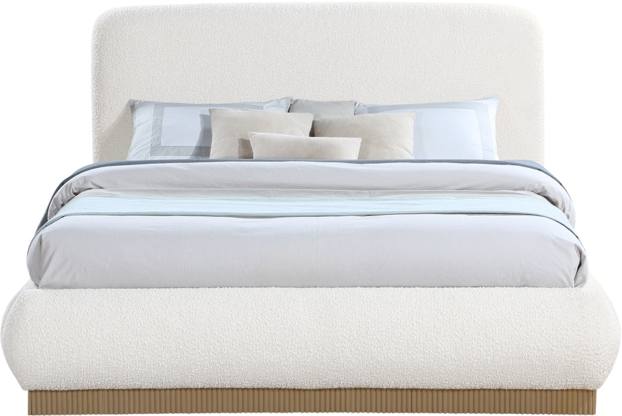 Rigby Boucle Fabric Queen Bed Cream - B1275Cream-Q