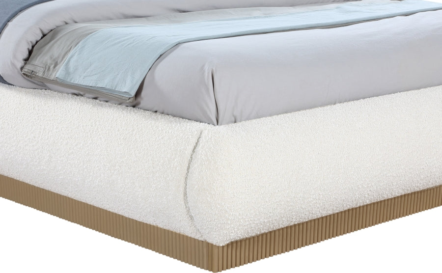 Rigby Boucle Fabric Queen Bed Cream - B1275Cream-Q