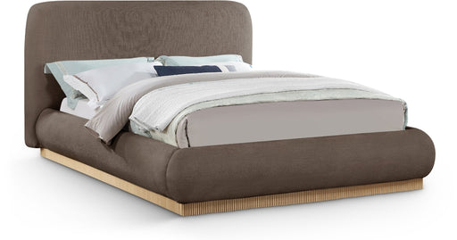 Rigby Linen Textured Fabric King Bed Brown - B1277Brown-K