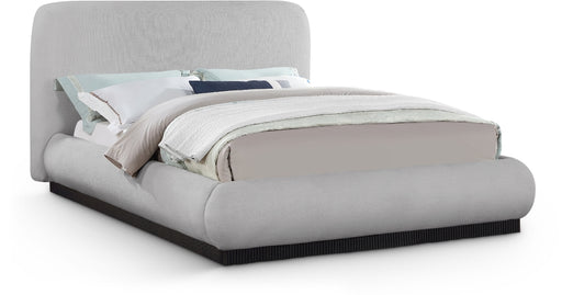 Rigby Linen Textured Fabric King Bed Grey - B1278Grey-K