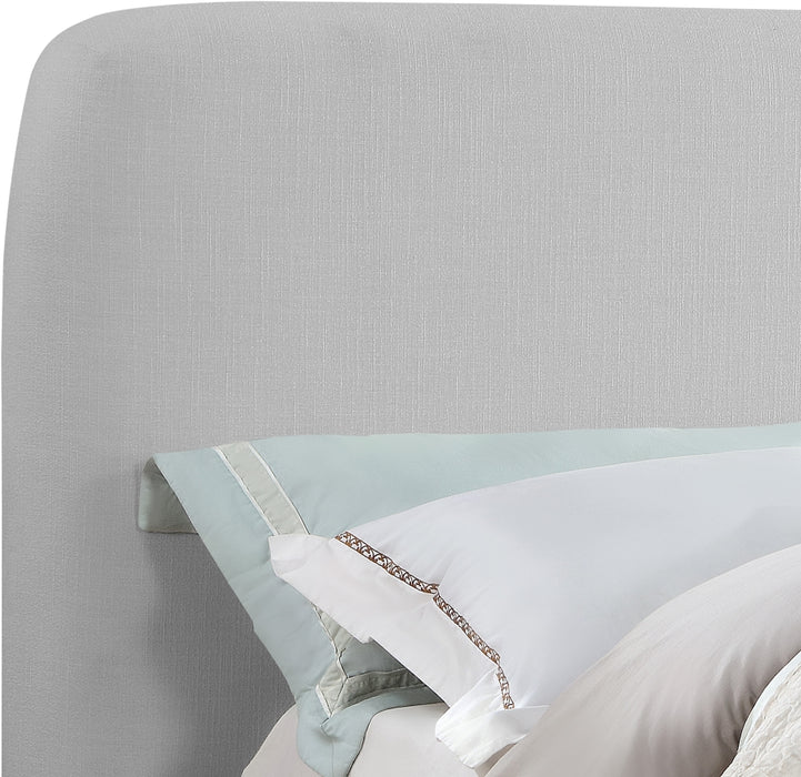 Rigby Linen Textured Fabric Queen Bed Grey - B1278Grey-Q