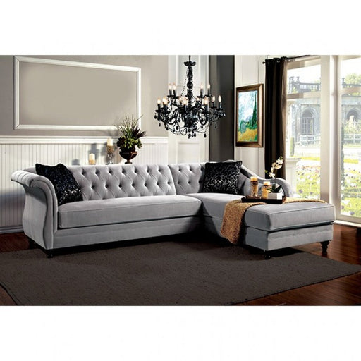 Rotterdam Warm Gray/Black/Silver Sectional - SM2261-PK