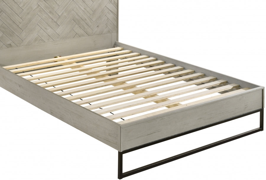 Weston Wood Queen Bed (3 Boxes) in Grey - Weston-Q