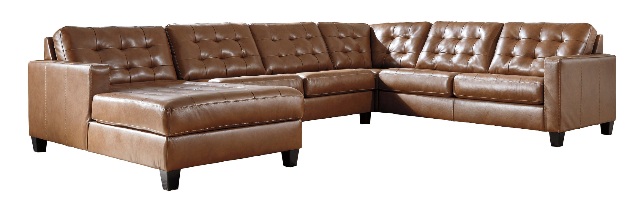 Baskove Auburn Leather Large LAF Sectional - Luna Furniture