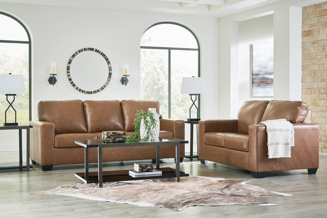 Bolsena Caramel Leather Living Room Set