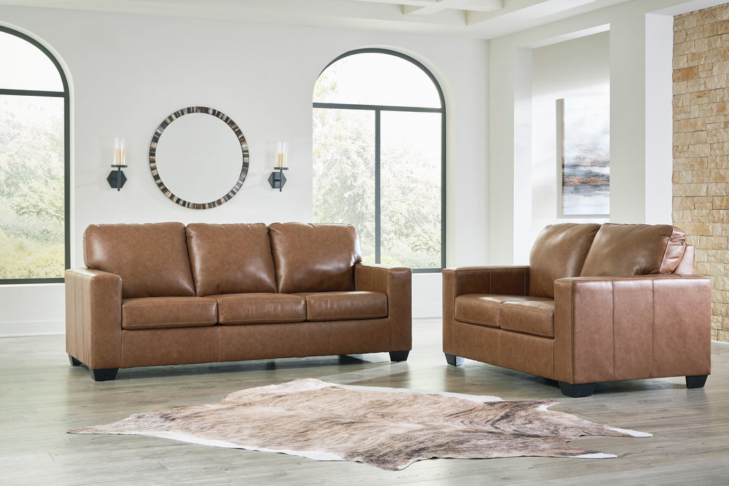 Bolsena Caramel Leather Living Room Set