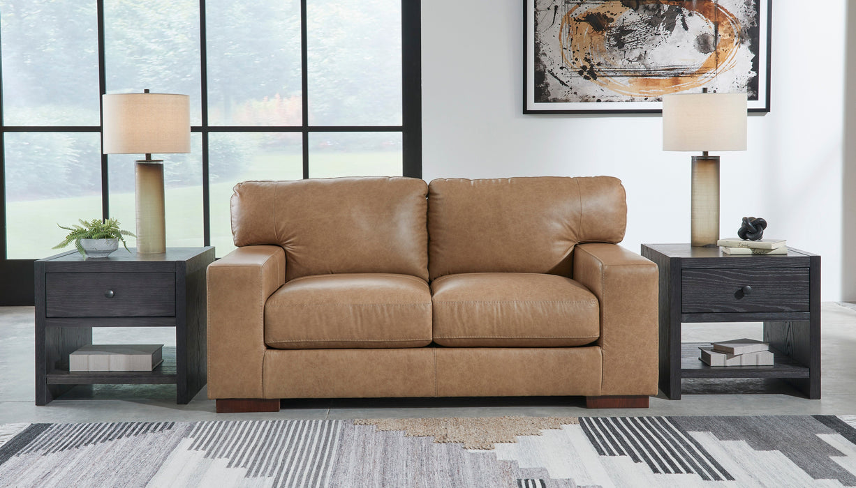 Lombardia Tumbleweed Leather Living Room Set