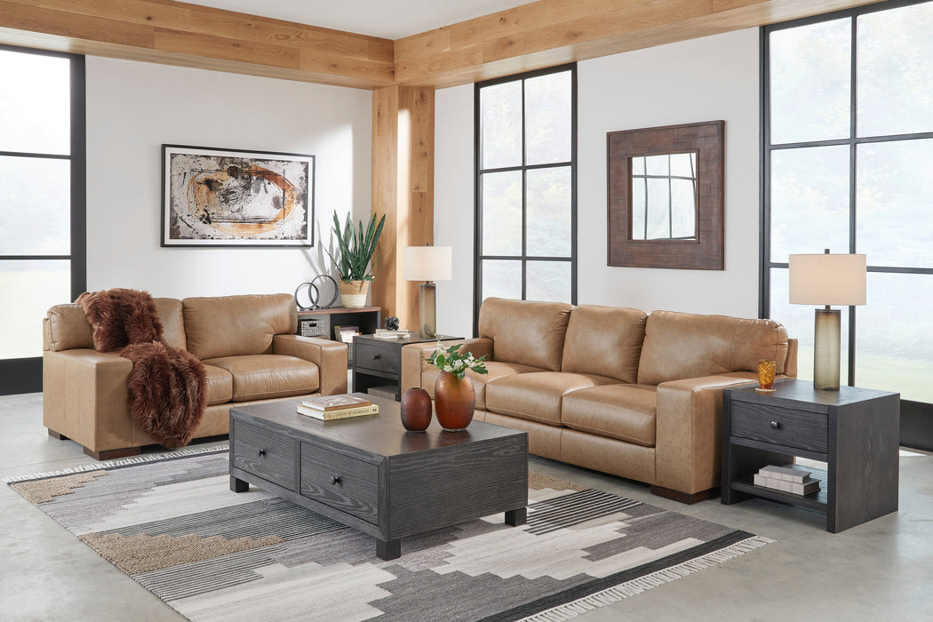 Lombardia Tumbleweed Leather Living Room Set