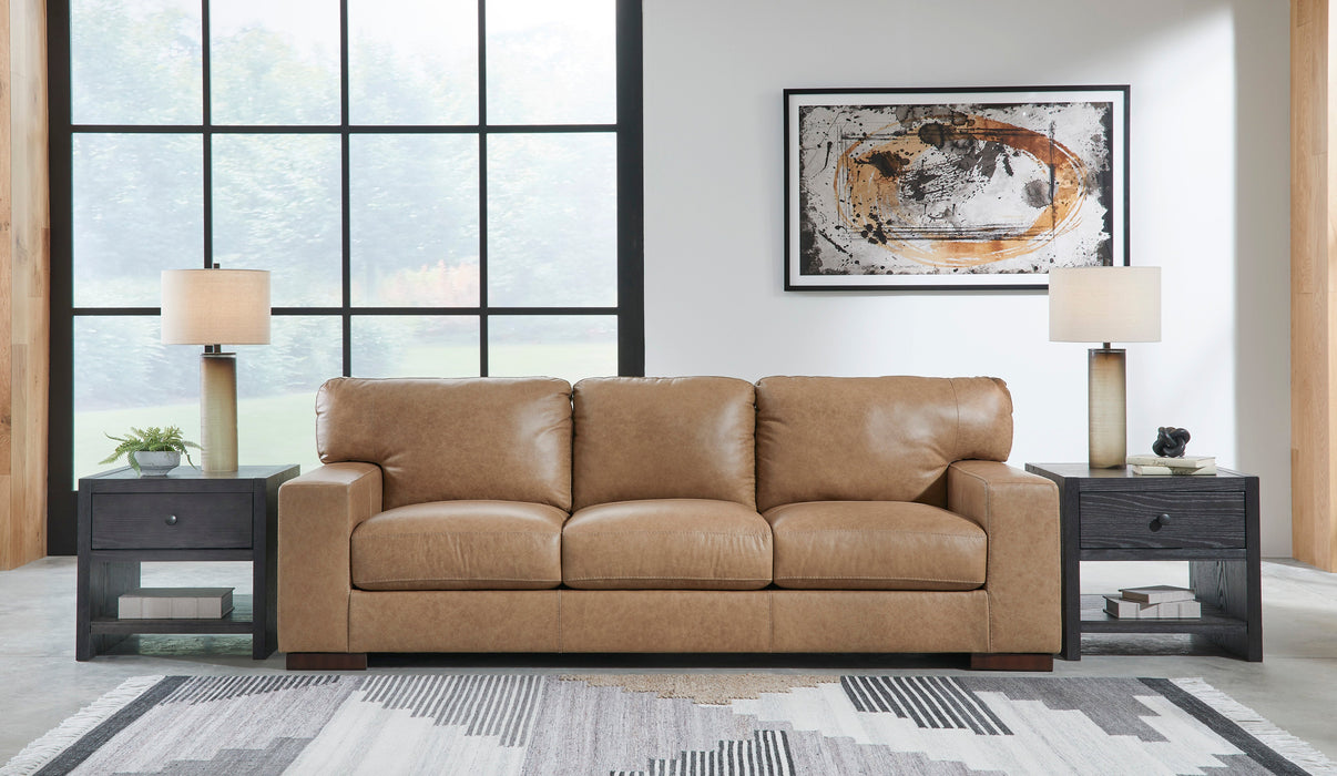 Lombardia Tumbleweed Leather Living Room Set