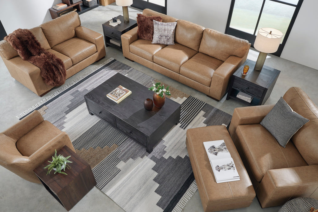 Lombardia Tumbleweed Leather Living Room Set