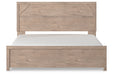 Senniberg Light Brown/White King Panel Bed -  - Luna Furniture