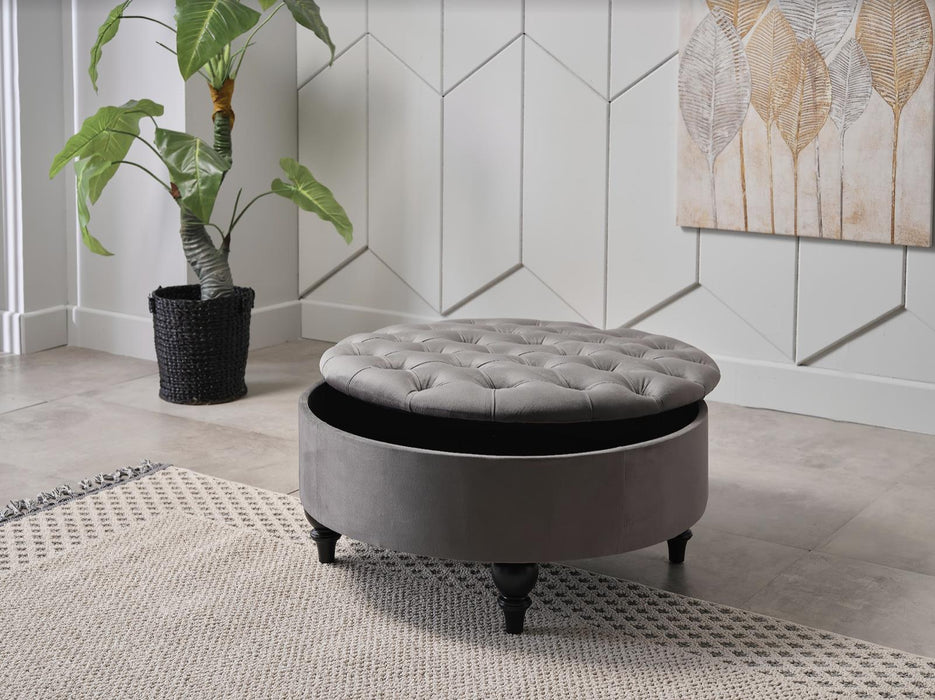 Suave Storage Ottoman (Vika Grey)