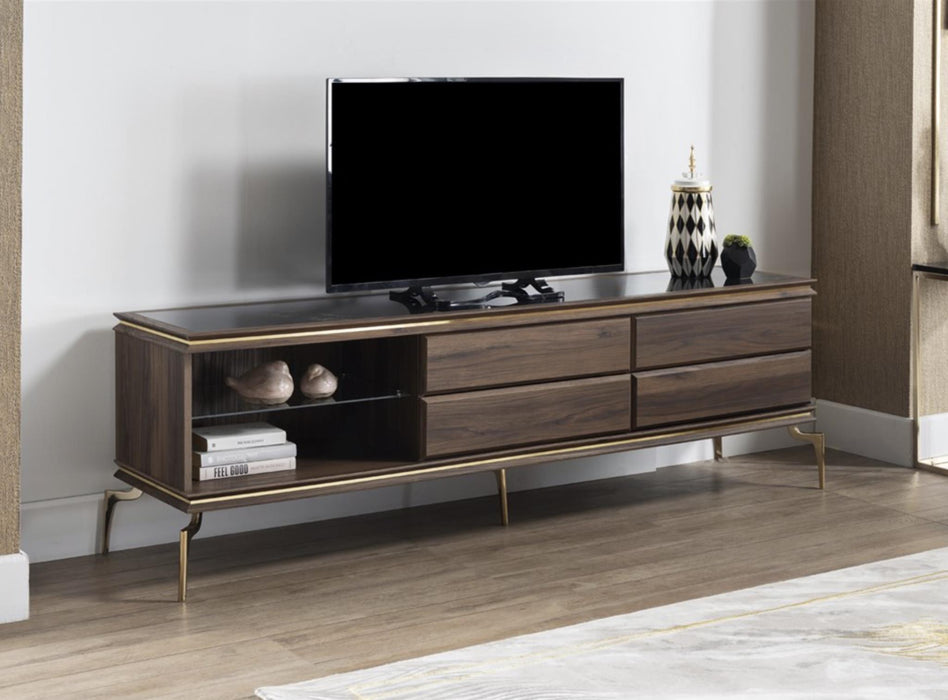 Montego Tv Stand  (Montego Walnut/Car.Marb)