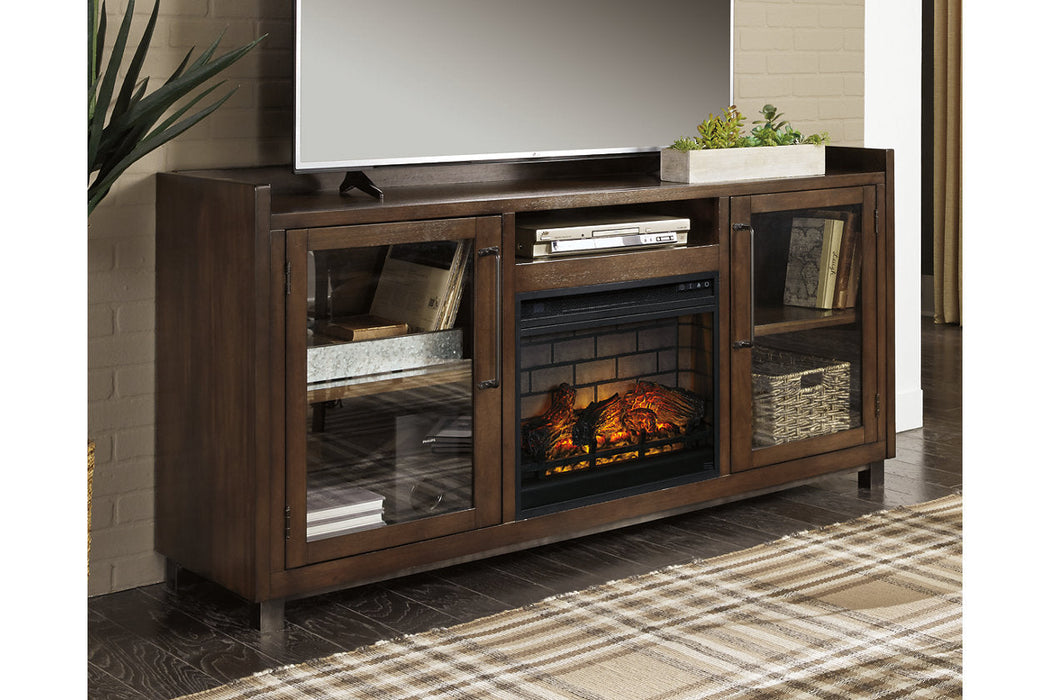 Starmore Brown 70" TV Stand with Electric Fireplace