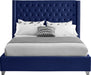 Aiden Velvet Full Bed Blue - AidenNavy-F