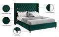 Aiden Velvet Full Bed Green - AidenGreen-F