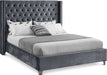 Aiden Velvet Full Bed Grey - AidenGrey-F