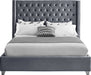 Aiden Velvet Full Bed Grey - AidenGrey-F