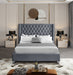 Aiden Velvet Full Bed Grey - AidenGrey-F