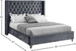 Aiden Velvet Full Bed Grey - AidenGrey-F