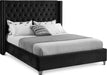 Aiden Velvet King Bed Black - AidenBlack-K