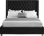 Aiden Velvet King Bed Black - AidenBlack-K