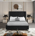 Aiden Velvet King Bed Black - AidenBlack-K