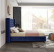 Aiden Velvet King Bed Blue - AidenNavy-K