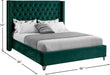 Aiden Velvet King Bed Green - AidenGreen-K