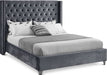 Aiden Velvet King Bed Grey - AidenGrey-K