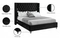 Aiden Velvet Queen Bed Black - AidenBlack-Q