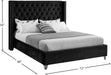 Aiden Velvet Queen Bed Black - AidenBlack-Q