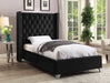 Aiden Velvet Twin Bed Black - AidenBlack-T