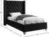 Aiden Velvet Twin Bed Black - AidenBlack-T