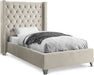 Aiden Velvet Twin Bed Cream - AidenCream-T