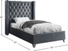 Aiden Velvet Twin Bed Grey - AidenGrey-T