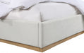 Alfie Linen Textured Fabric Full Bed Cream - AlfieCream-F