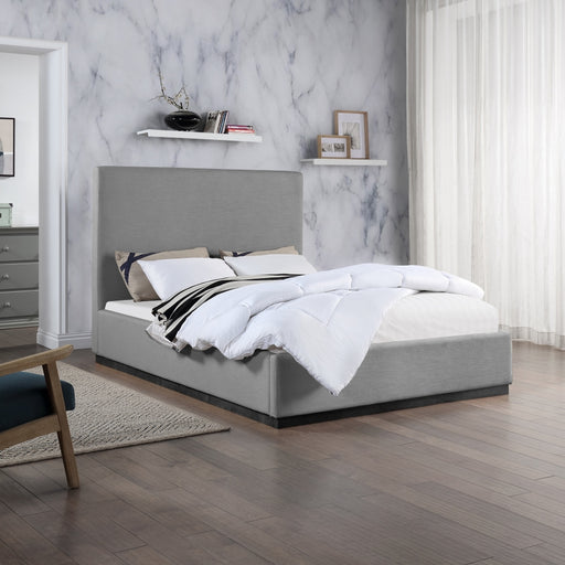 Alfie Linen Textured Fabric King Bed Grey - AlfieGrey-K