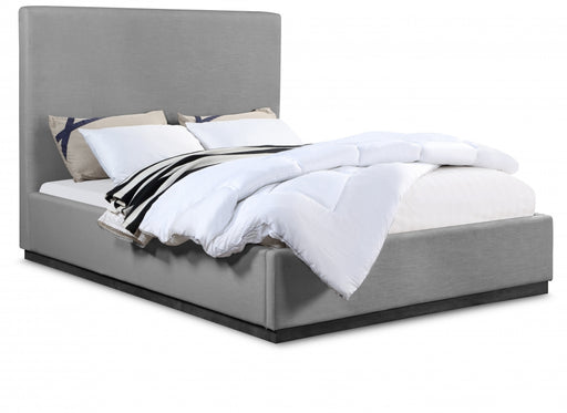 Alfie Linen Textured Fabric King Bed Grey - AlfieGrey-K