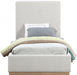 Alfie Linen Textured Fabric Twin Bed Cream - AlfieCream-T