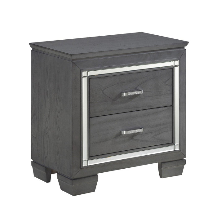 Allura Gray LED Nightstand - 1916GY-4 - Gate Furniture