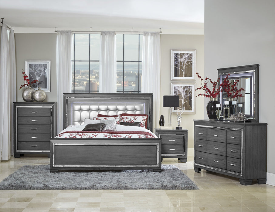 Allura Gray LED Nightstand - 1916GY-4 - Gate Furniture