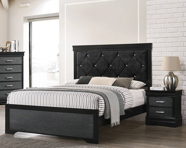 Amalia Black Full Panel Bed - Gate Furniture