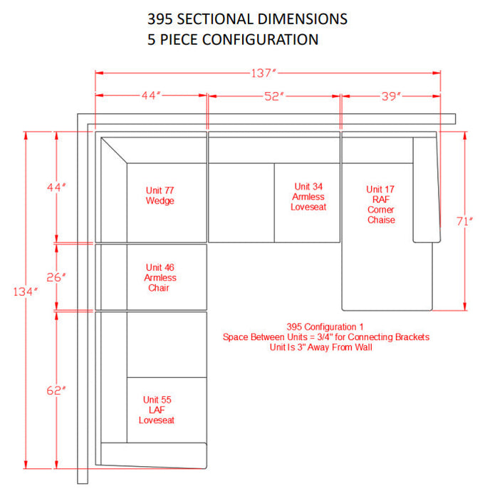 Ardsley Pewter RAF Sectional — Gate Furniture