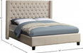 Ashton Linen Textured Full Bed Beige - AshtonBeige-F